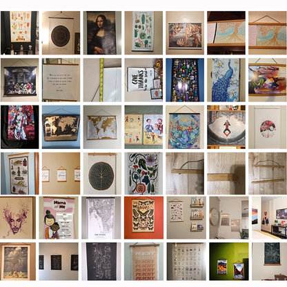 Magnetischer Holz-Fotorahmen, Massivholz-Fotorahmen, eisenabsorbierender Bilderrahmen, für Kunstporträt, Leinwandmalerei, Posterrahmen