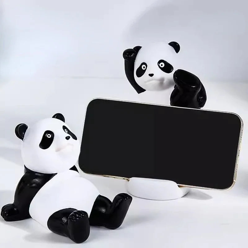 Panda Figuren für Interieur Universal Handy Ständer Halter Moderne Harz Skulptur Statue Home Office Schreibtisch Dekor