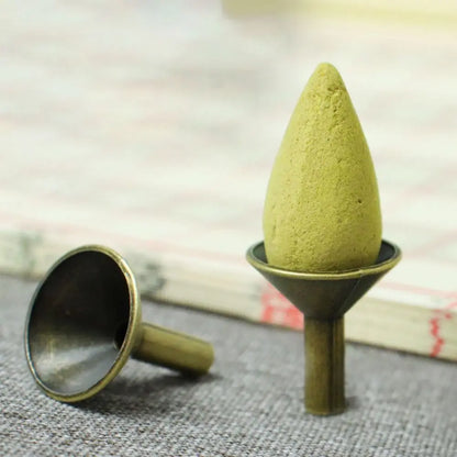 Alloy Craft Rückfluss-Räucherstäbchenhalter, kleiner antiker Mini-Räucherstäbchenhalter, Kunsthandwerk, Duftbasis, Büro