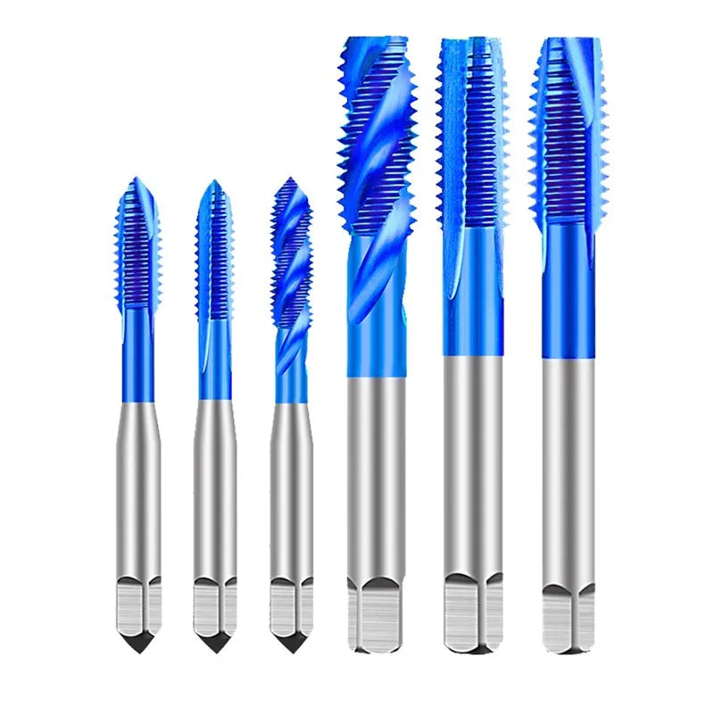 AZZKOR Spiral-/Gerade-/Schneid-Gewindebohrer M35 Kobalt, Blau-Nano-Beschichtung für Edelstahl M2M3M4M5M6M8M10M12