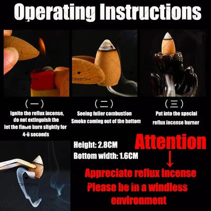 Natürlicher Weihrauch gemischter Wasserfall Rauch Rückenkegel Weihrauch Aromatherapie geeignet für Tea Room Yoga Zimmer Meditation