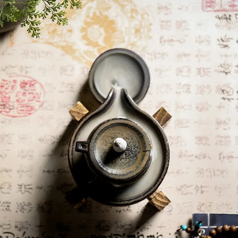 1 Stück, Buhrimill Räuchergefäß, handgefertigter Keramik-Räucherstäbchenhalter, Rückfluss-Räuchergefäß, Zen-Meditation, Heimdekoration