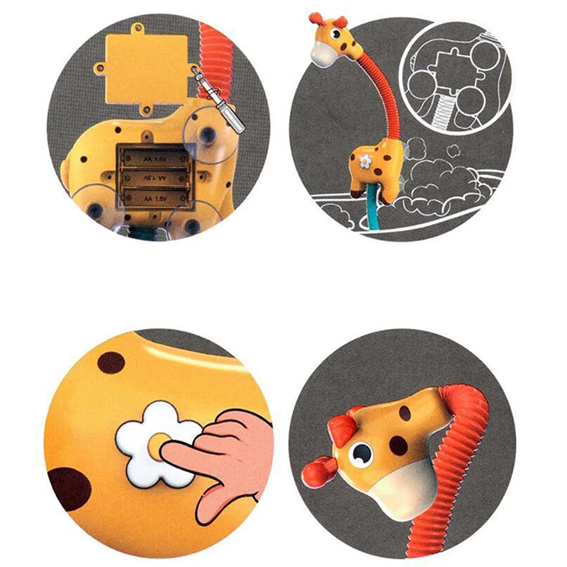 Giraffe Elektrischer Spray Wasserspritzer Sprinkler Baby Badespielzeug Badewanne Dusche Pool Badezimmerspielzeug für Kleinkinder Babys Kleinkinder Geschenke
