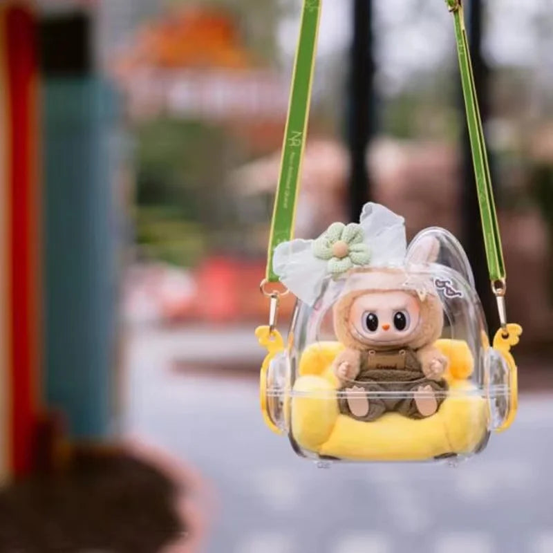 Labubu Blindbox-Aufbewahrungstasche – Niedliche, transparente Umhängetasche für Puppen, Plüsch-Spielzeug-Vitrine, Mini-Sofa für Baumwollpuppen