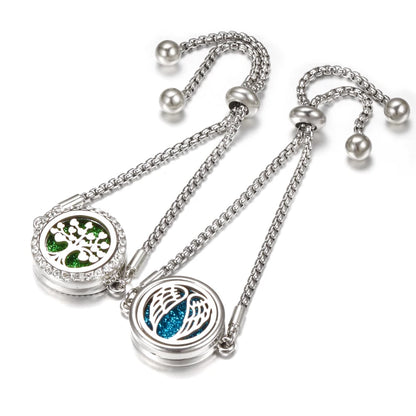 Trendige Aromatherapie Parfüm Armband Ätherisches Öl Diffusor Medaillon Mehrere Muster Edelstahl Frau Armreif Schmuck Geschenk