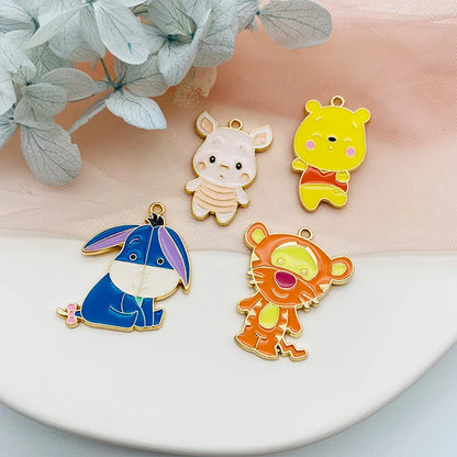 MuhNa 10 Stück Cartoon-Legierung, tropfendes Öl, Anhänger, Schweinchen, Tierserie, Ohrringe, Charms, Schmuckzubehör, DIY-Schlüsselanhänger-Charms