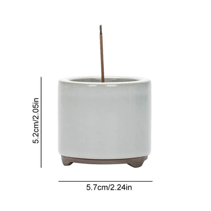 Keramik Räucherstäbchen Brenner Retro Handgemachte Crackle Räucherstäbchen Halter Tripodia Nebel Rauchen Dampfgarer Dekor Räuchergefäß für den Innenhaushalt
