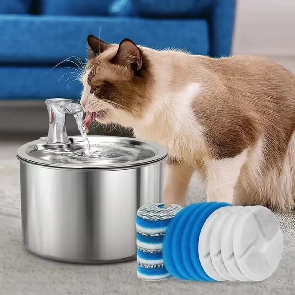 12PCS Katze Wasserbrunnen Filter Aktivkohle Ersatz Filter für 2L Edelstahl Wasserspender Haustier Zubehör