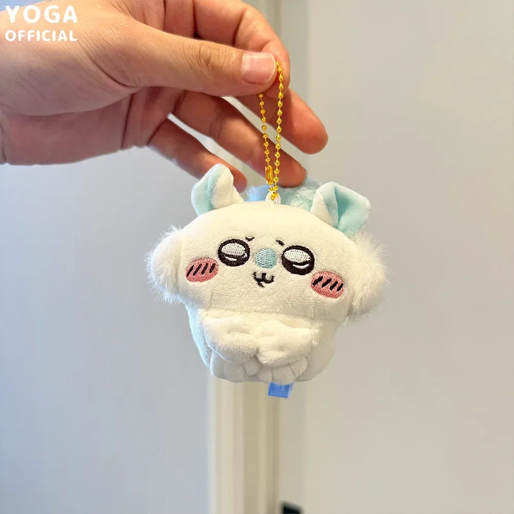 Niedlicher, selbstironischer Bär Chikawa – Hash-Browns, blauer Vogel, Plüschpuppen-Taschenanhänger, fliegendes Eichhörnchen, Anime Momo Cartoon-Schlüsselanhänger-Geschenk
