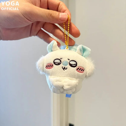 Niedlicher, selbstironischer Bär Chikawa – Hash-Browns, blauer Vogel, Plüschpuppen-Taschenanhänger, fliegendes Eichhörnchen, Anime Momo Cartoon-Schlüsselanhänger-Geschenk