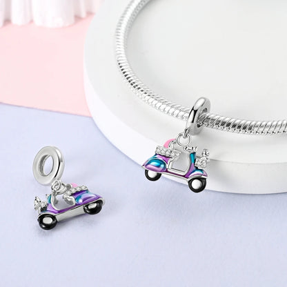 Versilberte Kamera Charms Bunte Palette Perlen Anhänger Fit Original Pandora Musik Gitarre Armbänder Für Frau Schmuck Geschenk