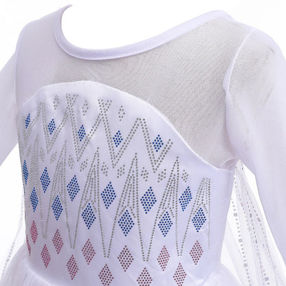 Disney Frozen 2 Cosplay Kostüme für Mädchen: Anna & Elsa Prinzessinnen Schneekönigin lange Kleider, Halloween-Party und Karnevalskleidung, Vestido.