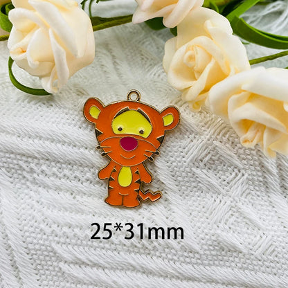 MuhNa 10 Stück Cartoon-Legierung, tropfendes Öl, Anhänger, Schweinchen, Tierserie, Ohrringe, Charms, Schmuckzubehör, DIY-Schlüsselanhänger-Charms