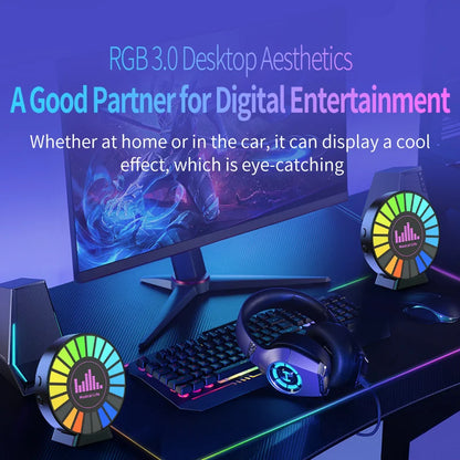 Smart RGB Pickup Lights LED 3D Ambient Lamp Sound Control Musik Rhythmus Lichter Lufterfrischer für Autospielfernseher kreative Dekora