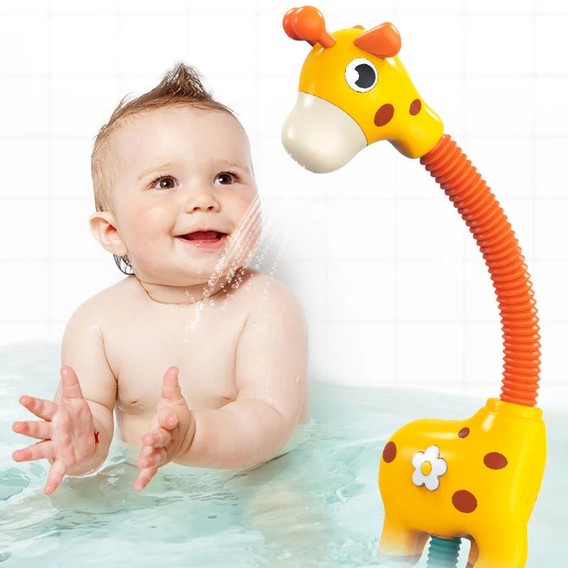 Giraffe Elektrischer Spray Wasserspritzer Sprinkler Baby Badespielzeug Badewanne Dusche Pool Badezimmerspielzeug für Kleinkinder Babys Kleinkinder Geschenke