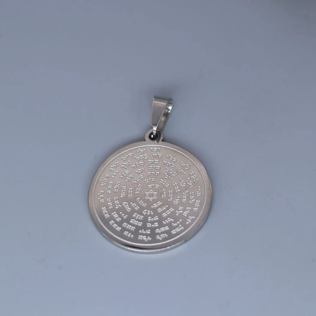 2pcs / Lot Ancient 72 Namen des Gottes Moses Charm Edelstahl Anhänger für Halskette Schmuck Paar Geschenk Herstellung Handarbeit Handwerk