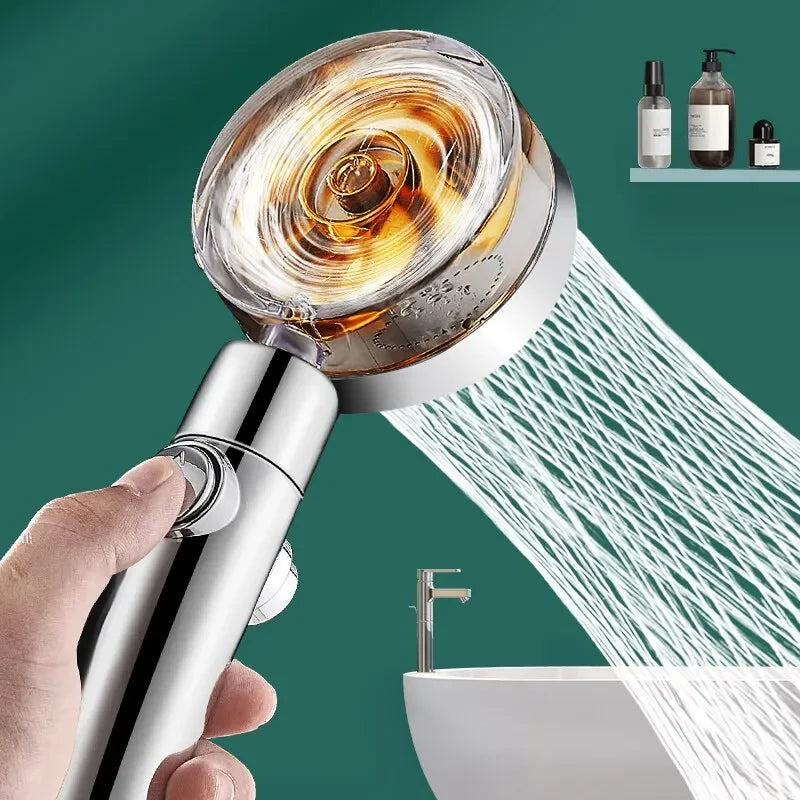 Propeller-Duschkopf, Niederschlag, hoher Druck, wassersparend, Badezimmer-Zubehör, Druckdüse, universelle Anpassung