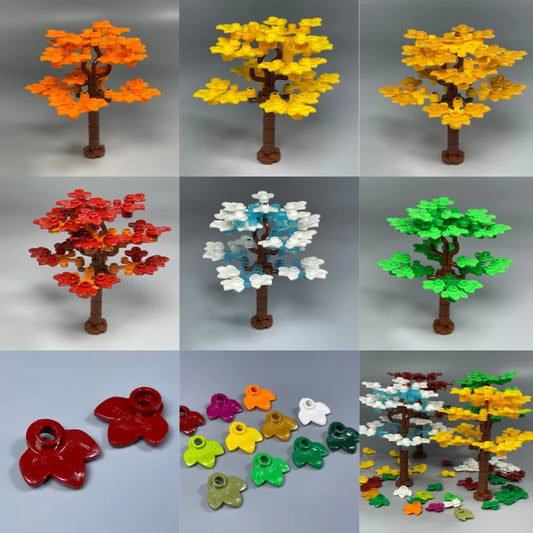 MOC Ziegel Kürbisblätter Maple Pflanzenbaum Haus See Lake Landschaft 32607 Bildungsbausteine Kinder Spielzeug Geschenk