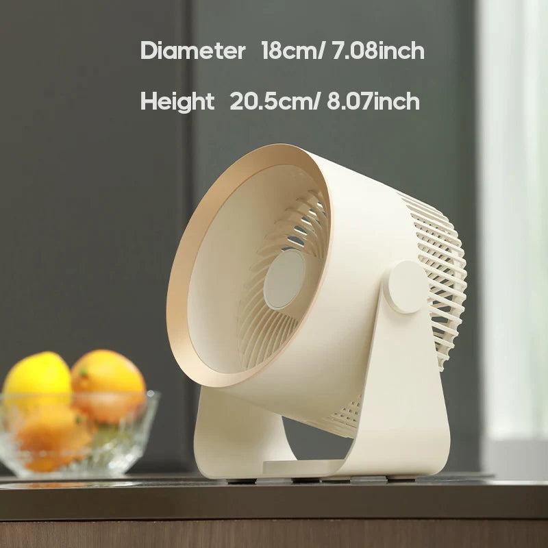 Kabelloser elektrischer Ventilator, USB, 4000mAh, kabellos, tragbar, wiederaufladbarer Luftzirkulationsventilator, für den Schreibtisch, die Wand oder die Decke