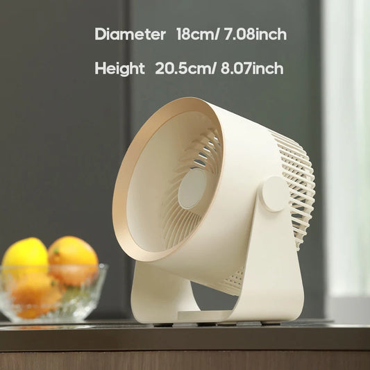 Kabelloser elektrischer Ventilator, USB, 4000mAh, kabellos, tragbar, wiederaufladbarer Luftzirkulationsventilator, für den Schreibtisch, die Wand oder die Decke