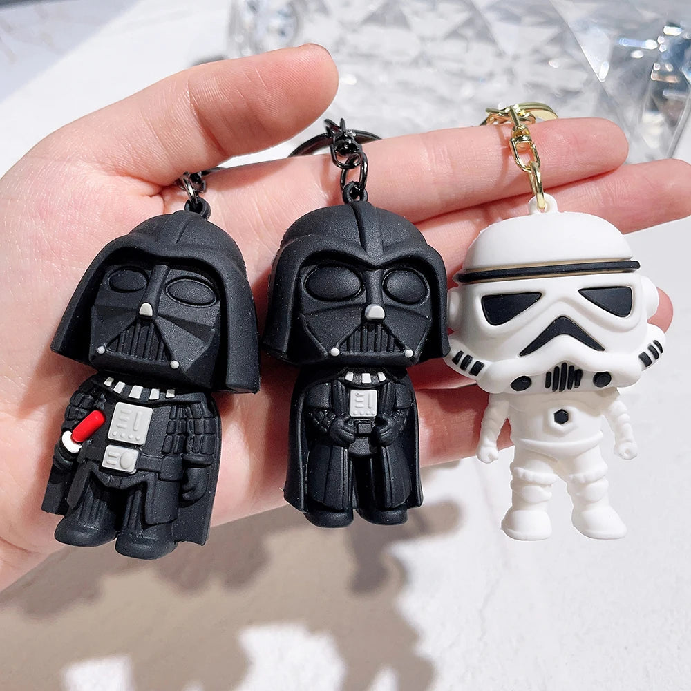 Disney Star Wars Schlüsselanhänger – Darth Vader Anhänger, Auto-Schlüsselanhänger, Schwarz-Weiß-Cartoon-Schlüsselring, Telefon- und Taschenornament, Schmuckgeschenke