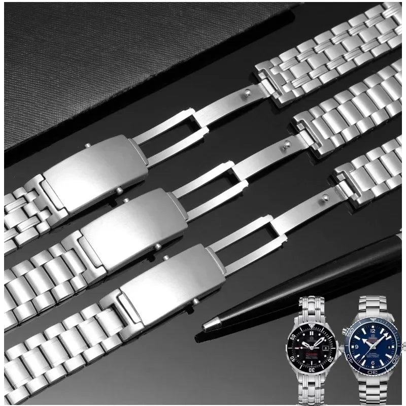 Uhrenband Zubehör für Omega Seamaster 300, Ocean Universe 600, Observatory – Solide Edelstahl-Uhrenarmbänder, 18 mm, 20 mm, 22 mm