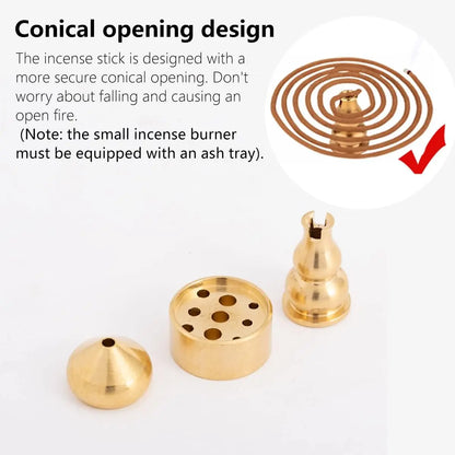 3-in-1 Messing Räucherstäbchen Halter – 3 Stile, Räucherkegel, Stäbchen, Coil Halter, Brenner für Yoga Heimdekoration