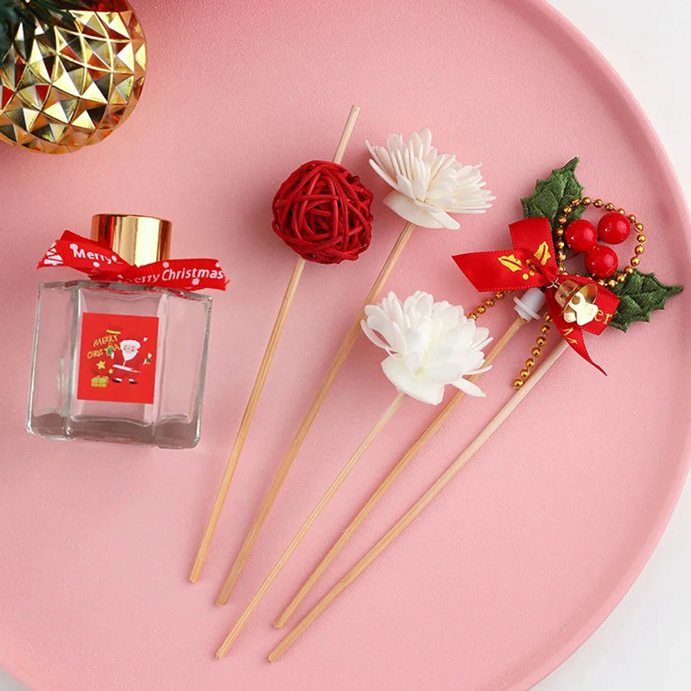4pcs Weihnachten Künstliche Pflanzen Schilf Diffusor Sticks Duft Aroma Diffusor Nachfüllung Diy Blumen Wohnkultur Kunsthandwerk