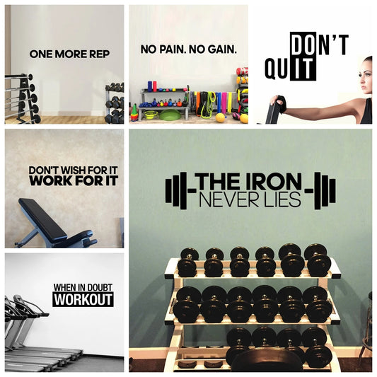 1 stück Fitness Aufkleber Gym Dekoration Diy Vinyl Selbstklebende Kunst Aufkleber für Fitnessräume Dekor Gym Aufkleber Wandtattoo Tapete