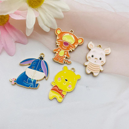 MuhNa 10 Stück Cartoon-Legierung, tropfendes Öl, Anhänger, Schweinchen, Tierserie, Ohrringe, Charms, Schmuckzubehör, DIY-Schlüsselanhänger-Charms