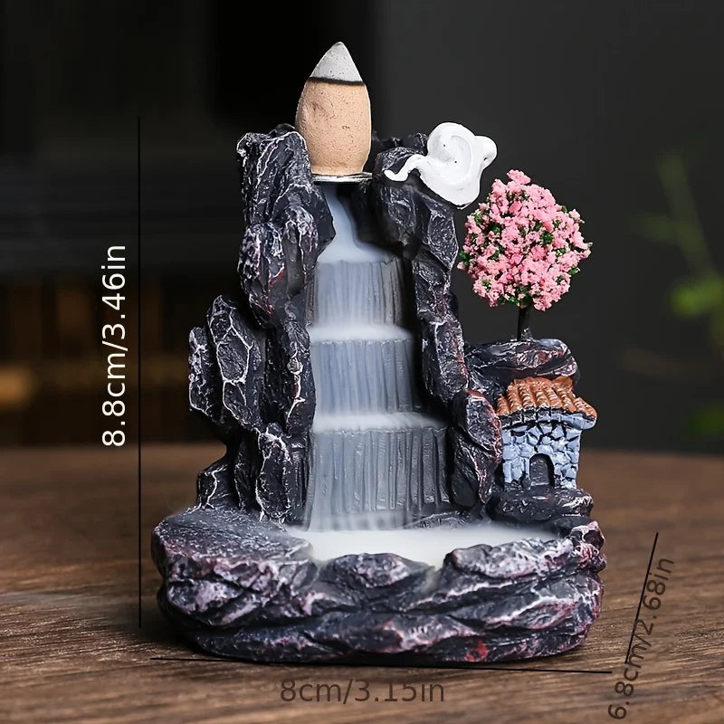 Backflow -Weihrauchhalter Wasserfall Weihrauch Brenner Wohneinrichtung Aromatherapie Ornament Weihrauchkegel mit Backflow Weihrauchkegel