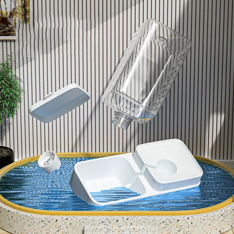 Haustier Hund Feeder Katze Automatische Fütterung Wasser Schüssel Transparent Pet Lebensmittel Lagerung Spender Container Welpen Kätzchen Zubehör