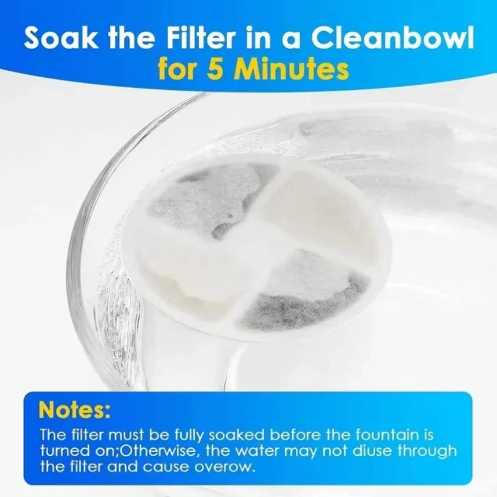12PCS Katze Wasserbrunnen Filter Aktivkohle Ersatz Filter für 2L Edelstahl Wasserspender Haustier Zubehör