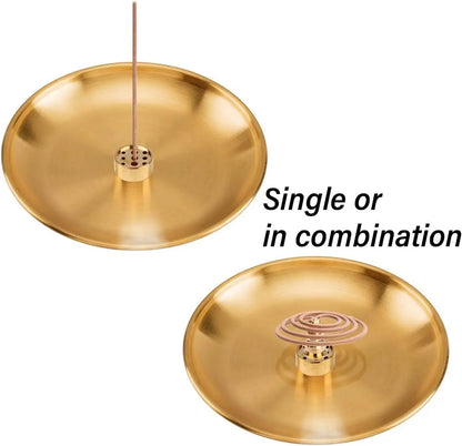 5 In 1 Metall -Weihrauchbrenner für Yoga Messing Weihrauchhalter Palo Santo Halter Salbeihalter Weihrauch Tablett Asche Catcher Home Decor Decor