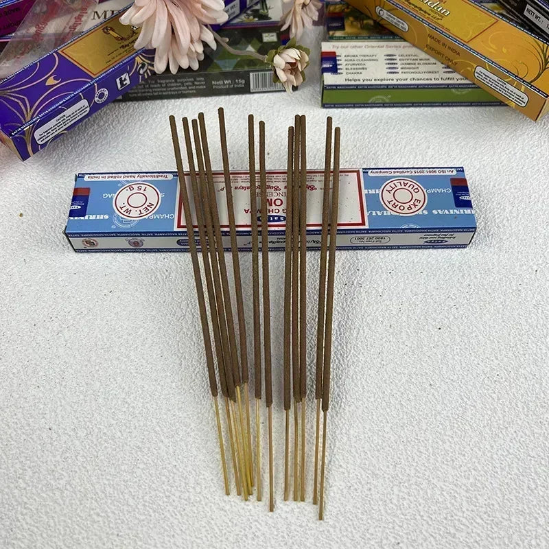 5 Schachteln NAG Champa Incienso – Satya-Weihrauchkollektion, handgefertigte Sticks mit erfrischenden und medizinischen Aromen für das Zuhause