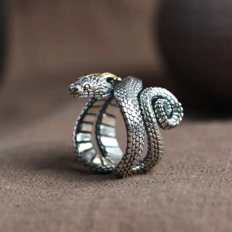 Vintage Schlange Ring Verstellbare Öffnung Dominante Metall Tier Ring Hip Hop Rock Männer Frauen Anillos Gothic Schmuck Geschenke