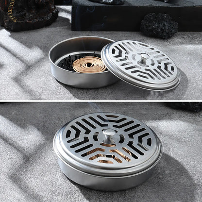 Sandelholz Rack Repellent Räucherstäbchen Platte mit Deckel – Mückenabwehr, Metallablage für Moskitospiralen, nützlich für Zuhause, Hotel und langlebig