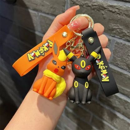 Pokemon Pikachu Schlüsselanhänger Charge Anhänger Pokemon Schlüsselanhänger Niedliche Puppe Tasche Auto Anhänger für Geburtstag Kinder Geschenk Spielzeug Charm Bulk Kürbis