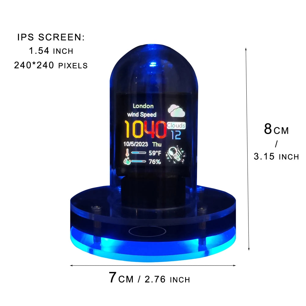 Bitcoin-Preis-Tracker. Nixie Tube Wecker mit bunten RGB-Lichtern und WIFI Wetterstation.DIY Album und GIF Animationen