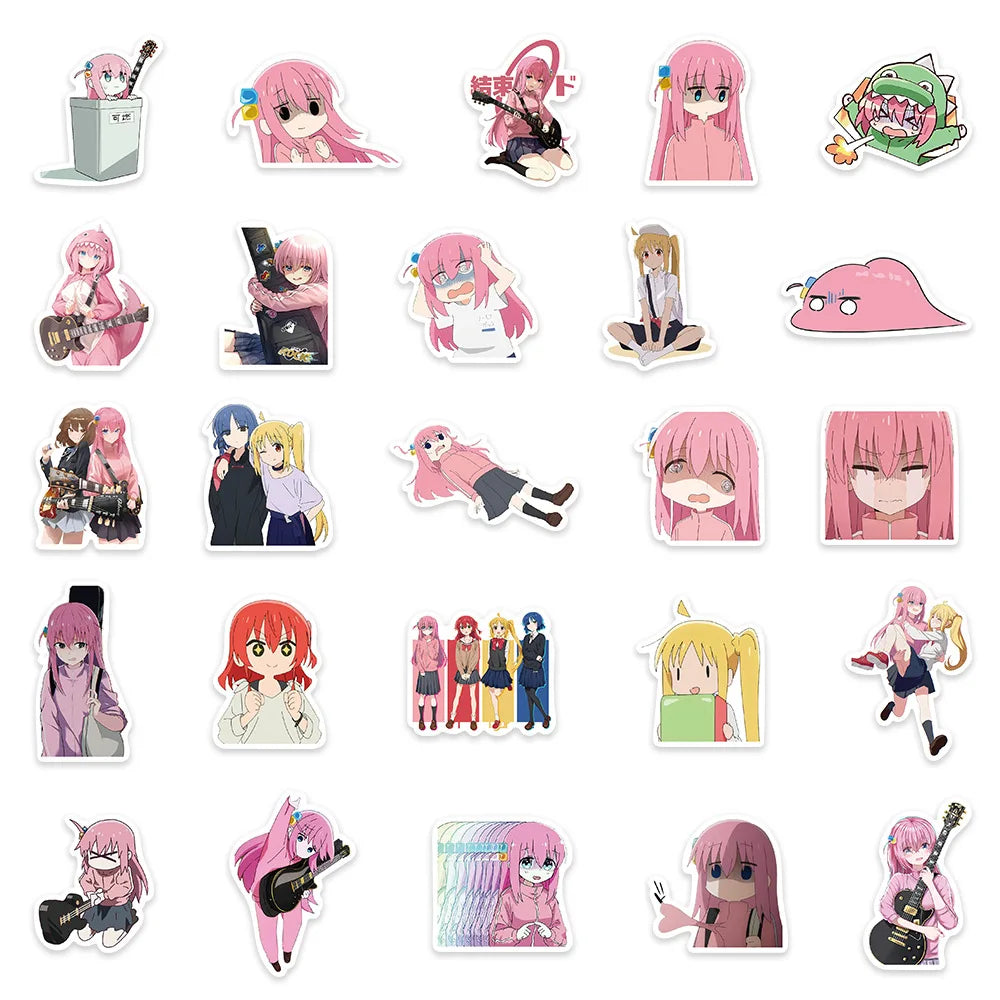 50 Stück Anime BOCCHI DER ROCK! Serie Graffiti Aufkleber Geeignet für Helme Desktop Wanddekoration DIY Aufkleber Pack Großhandel