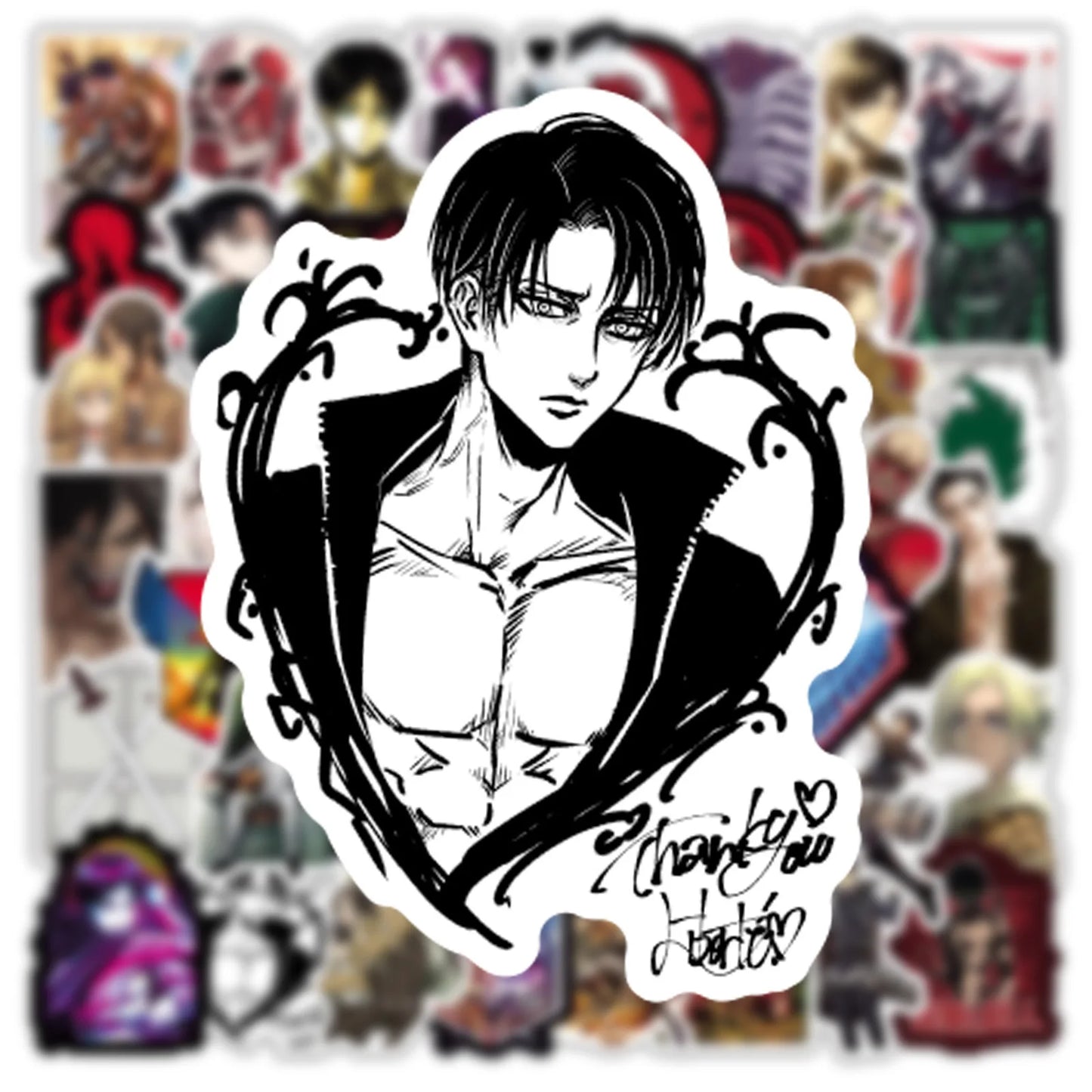 50pcs Attack on Titan Serie Graffiti Aufkleber Geeignet für Helme Desktop Wanddekoration DIY Aufkleber Pack Großhandel