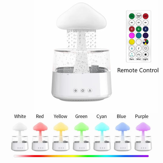 450ML Regenwolke Wassertropfen Luftbefeuchter Diffusor Ätherisches Öl Ultraschall-USB-Aromaparfum-Spray für Schlafzimmer Auto LED-Lampen