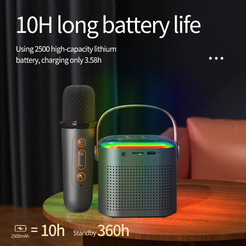 Basix Mini Bluetooth Lautsprecher Mikrofon Sound Lautsprecher Set für Home Outdoor Entertainment KTV Geschenk für Kinder Familienunterhaltung