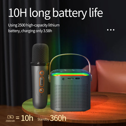 Basix Mini Bluetooth Lautsprecher Mikrofon Sound Lautsprecher Set für Home Outdoor Entertainment KTV Geschenk für Kinder Familienunterhaltung