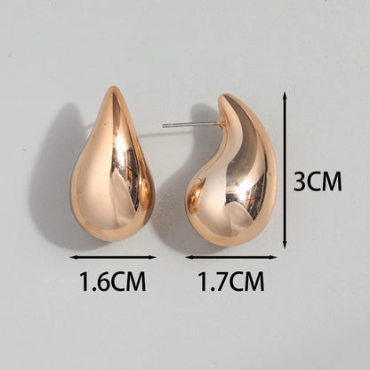 Neue 3 Paar / Set Chunky Wassertropfen Creolen Duplikate für Frauen Dicke Metallic-Farbe Acryl Tear Drop Ohrring Leichter Schmuck