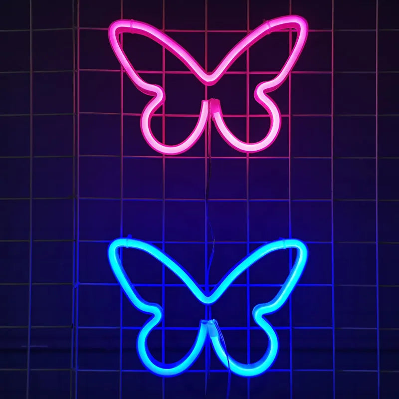 Schmetterling LED Neon Licht Leuchtende Weihnachtsdekoration Neonlampe Für Zuhause Wohnzimmer Party Wanddekoration Festival Erwachsene Kind Geschenk