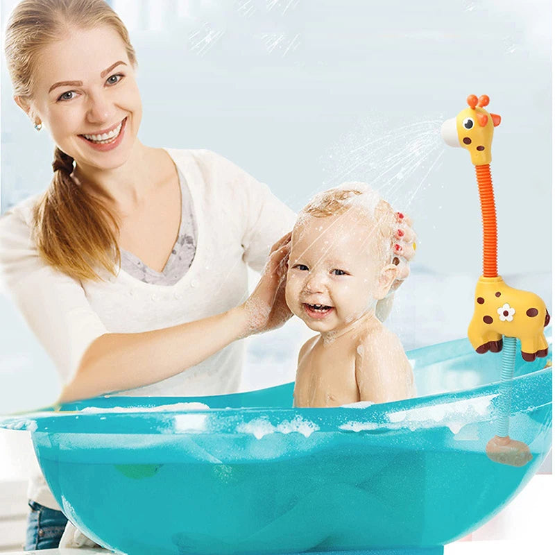 Giraffe Elektrischer Spray Wasserspritzer Sprinkler Baby Badespielzeug Badewanne Dusche Pool Badezimmerspielzeug für Kleinkinder Babys Kleinkinder Geschenke