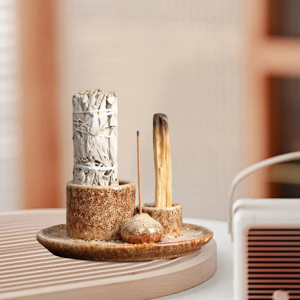 Moderner Weihrauchbrenner – Keramischer Kerzenhalter, Palo-Santo-Räucherstäbchenhalter für Meditation und Yoga-Raum-Dekoration