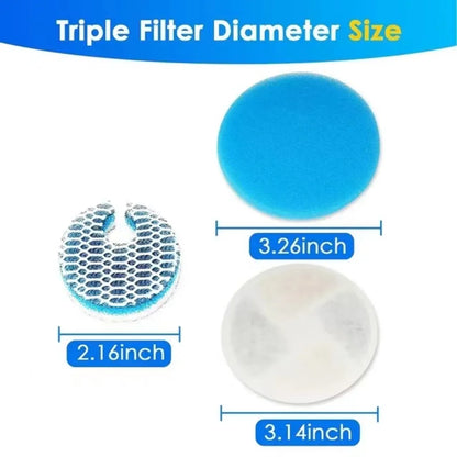 12PCS Katze Wasserbrunnen Filter Aktivkohle Ersatz Filter für 2L Edelstahl Wasserspender Haustier Zubehör