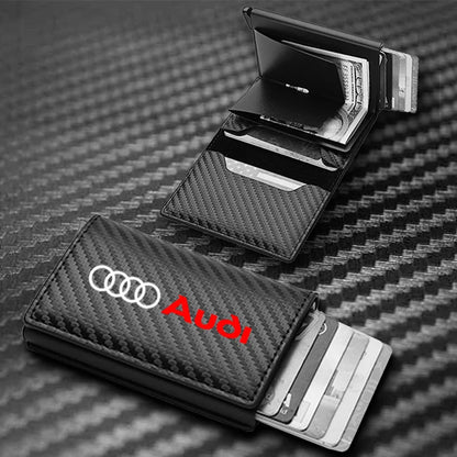 Carbon Faser Leder Rfid Karte Halter Tasche Männer Brieftaschen Geld Tasche Für Audi A1 A3 8P 8V A4 a5 A6 A7 A8 Q3 Q5 Q7 Q8 Sline TT